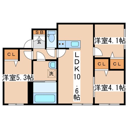 CUBIC K5の物件間取画像